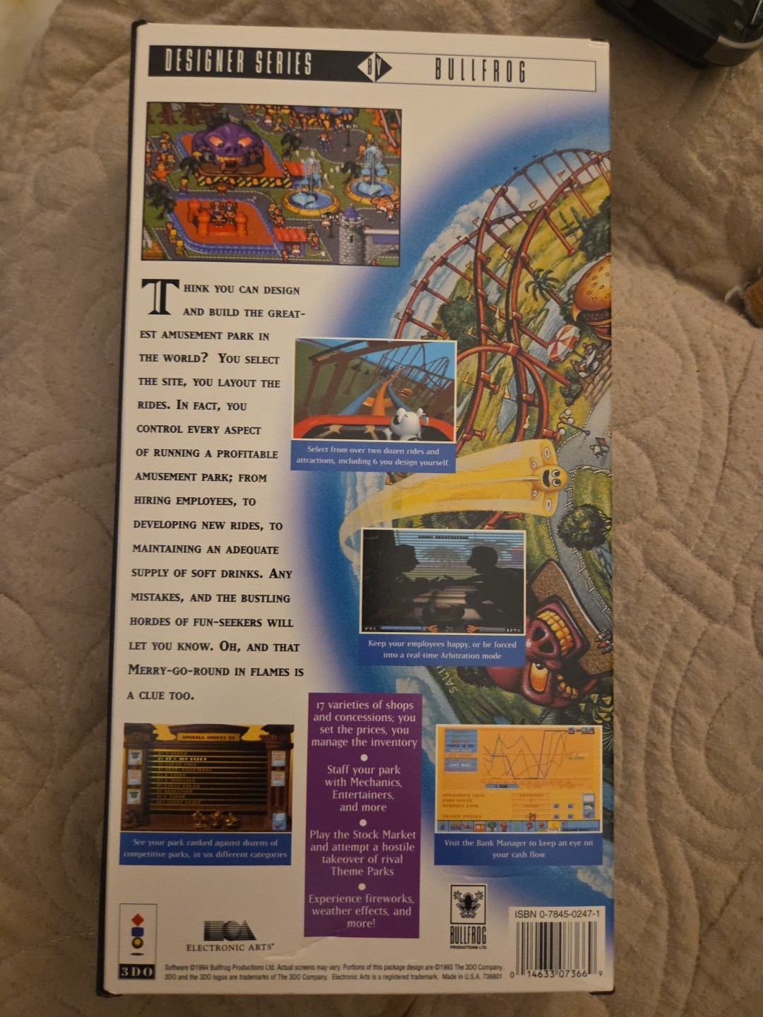 Theme Park for 3DO -Long Box Complete in Box (CIB) (3D0)