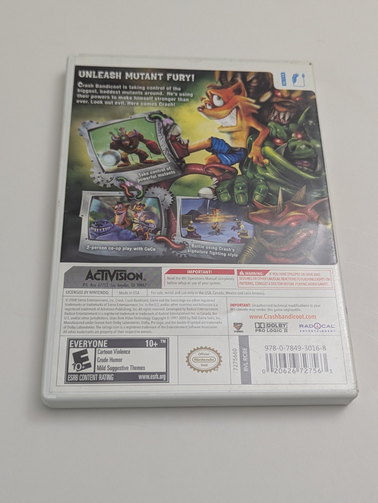 Crash: Mind Over Mutant (Nintendo Wii, 2008)