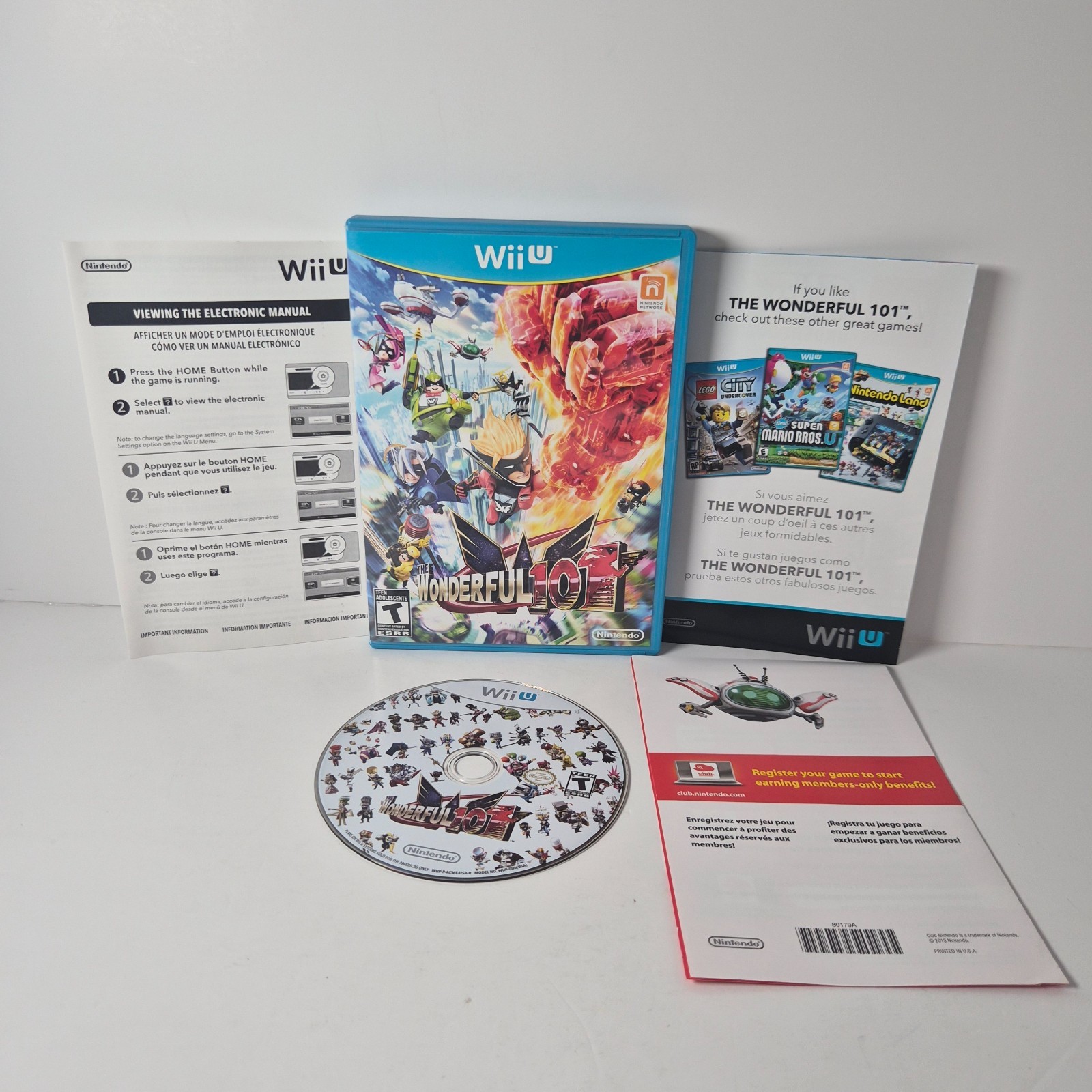 The Wonderful 101 Wii U Case Disc Inserts Club Nintendo PlatinumGames