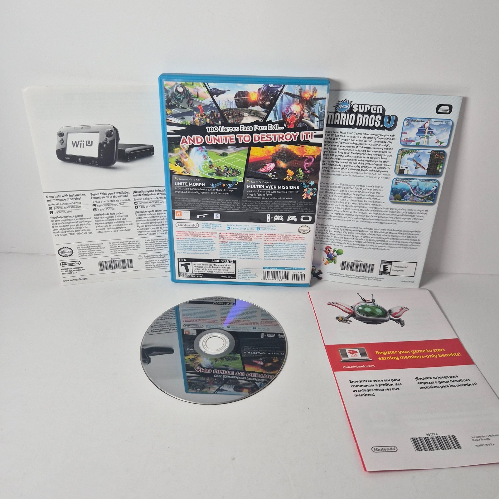 The Wonderful 101 Wii U Case Disc Inserts Club Nintendo PlatinumGames