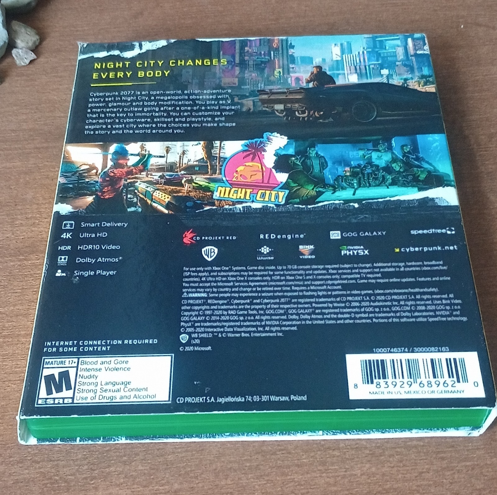 Cyberpunk 2077 Complete Edition Xbox One CD Projekt RED 4K HDR Stickers