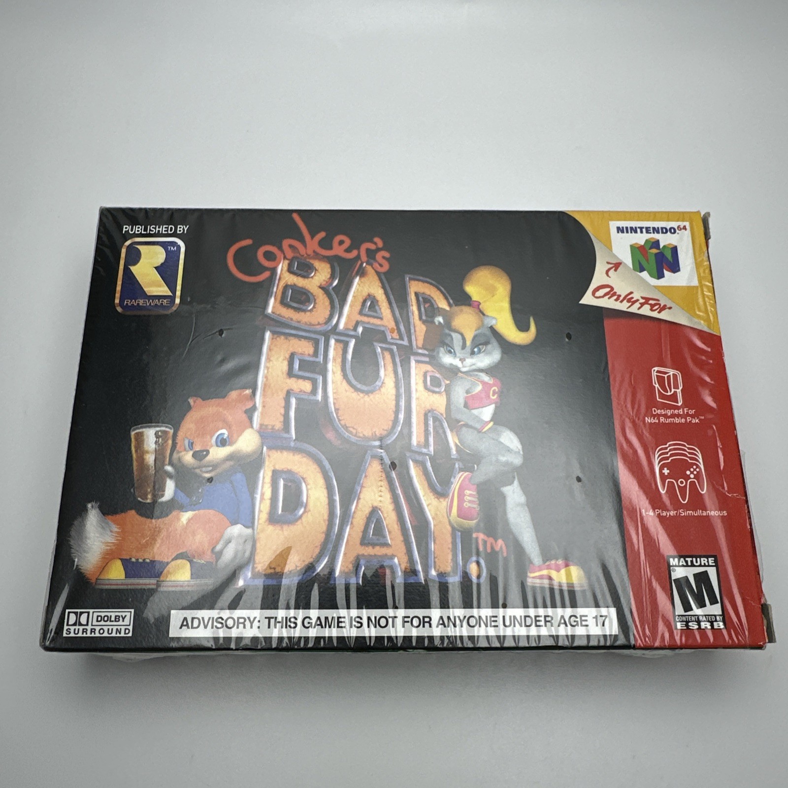 Conker’s Bad Fur Day (Nintendo 64 N64) Complete in Box CIB – NEAR MINT w/ WRAP