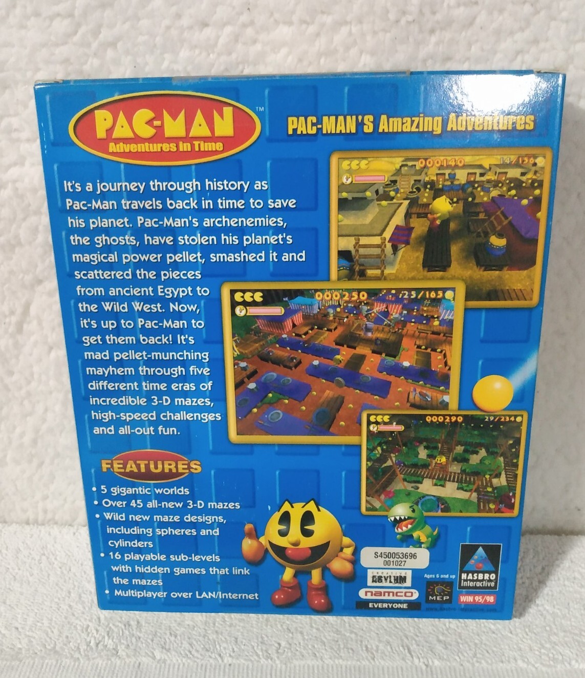 Pac-Man: Adventures in Time (PC, 2000) Big Box PC Video Game Hasbro New Sealed