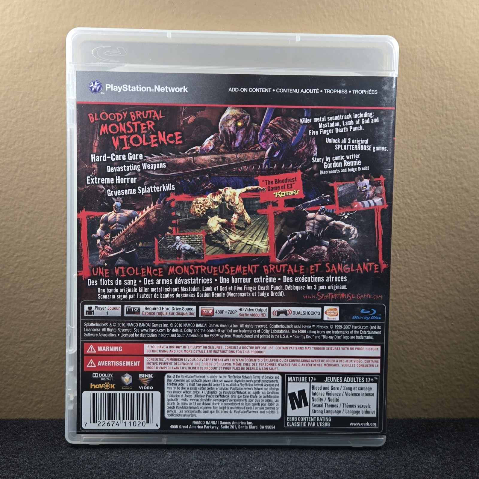 Splatterhouse PS3 Sony PlayStation 3 Complete CIB Great Condition
