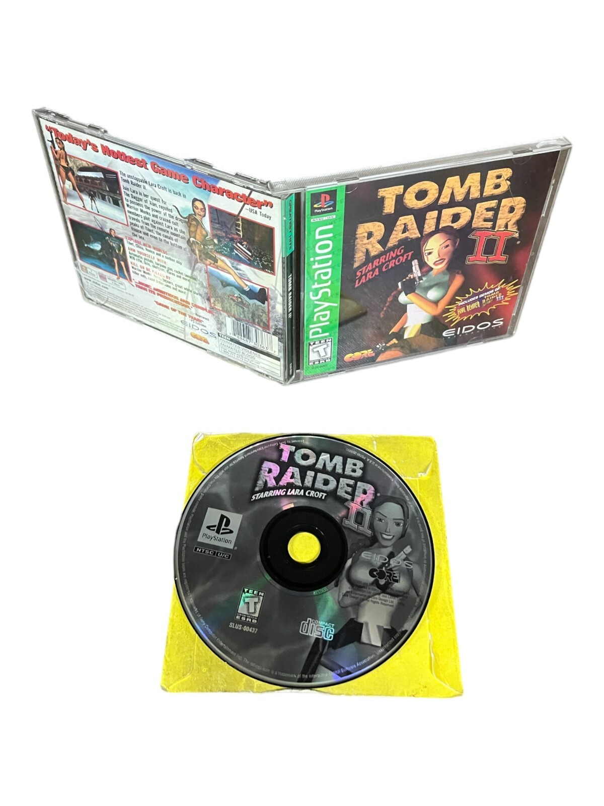 Sony PlayStation 1 PS1 CIB COMPLETE TESTED Tomb Raider II 2 GH