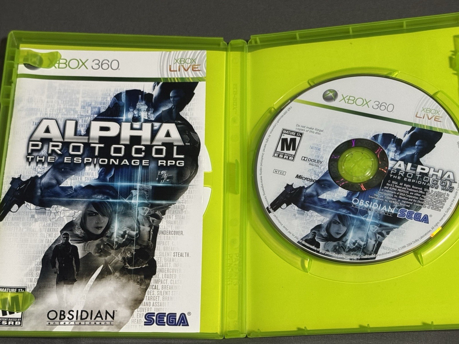 Alpha Protocol The Espionage RPG (Xbox 360, 2010) Complete, CIB! Tested