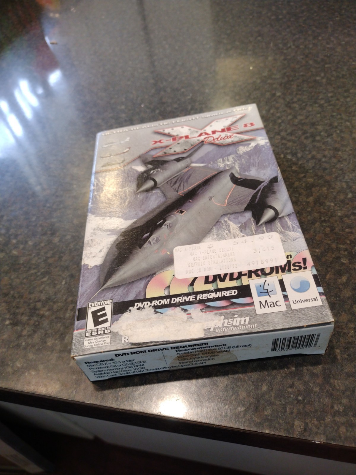 New Vintage Graphsim X Plane 8 Flight Simulator Mac OS 04 PC Video Game DVD Rare