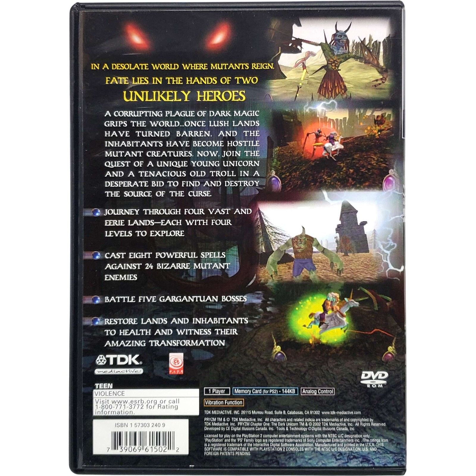 Pryzm Chapter One The Dark Unicorn – Sony Playstation 2 PS2 Pristine Authentic