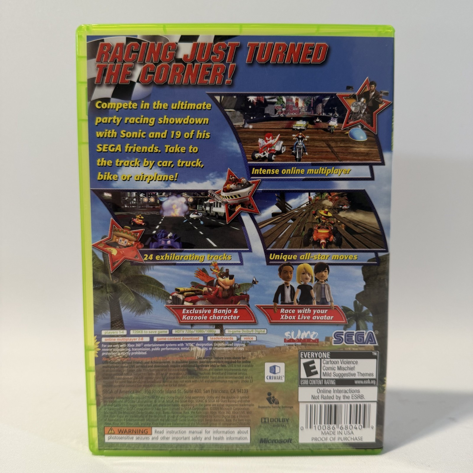 Sonic & Sega All-Stars Racing with Banjo-Kazooie Xbox 360 Video Game CIB