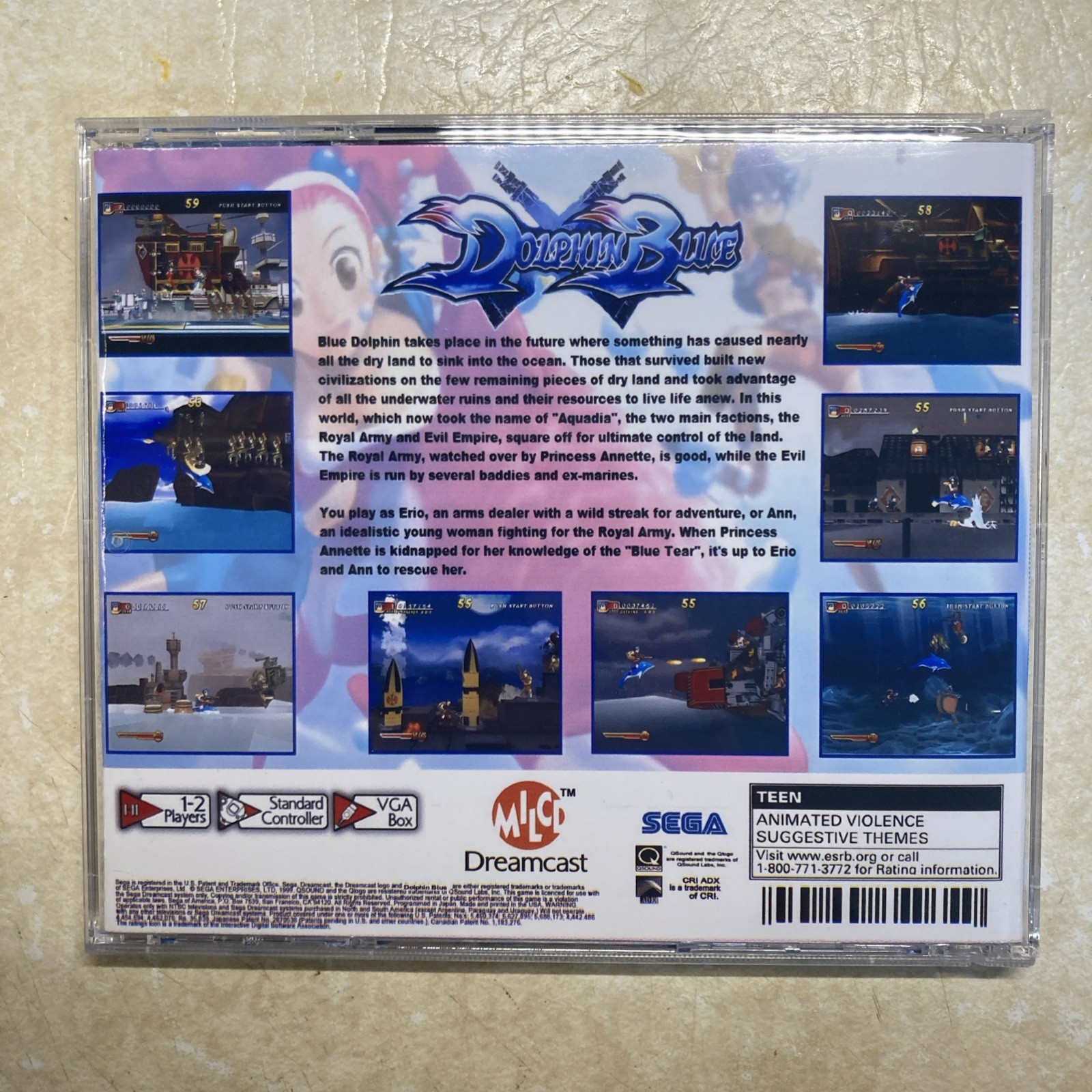 Dolphin Blue Sega Dreamcast