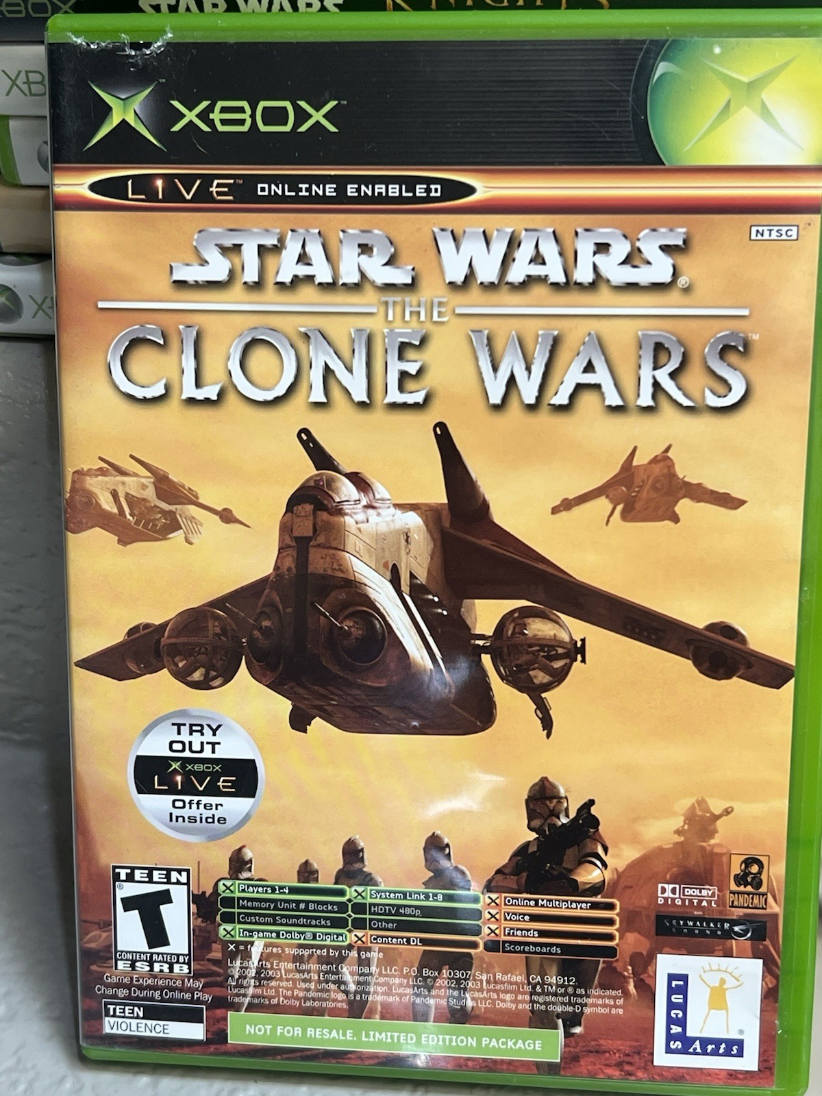 Star Wars: The Clone Wars & Tetris Worlds Xbox CIB Tested