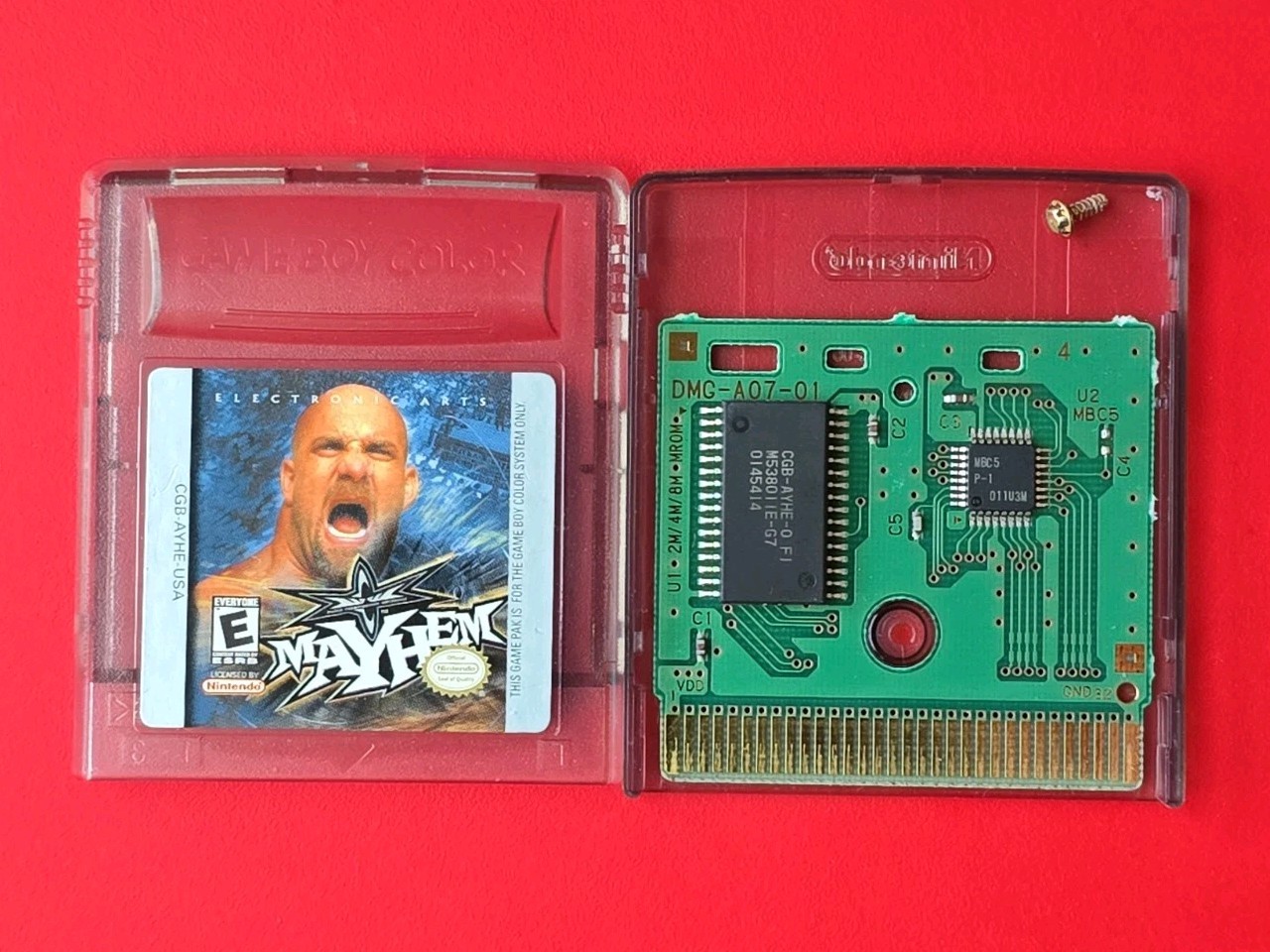 WCW Mayhem Game Boy Color Nintendo GBC Wrestling Macho Man Hollywood Hogan More