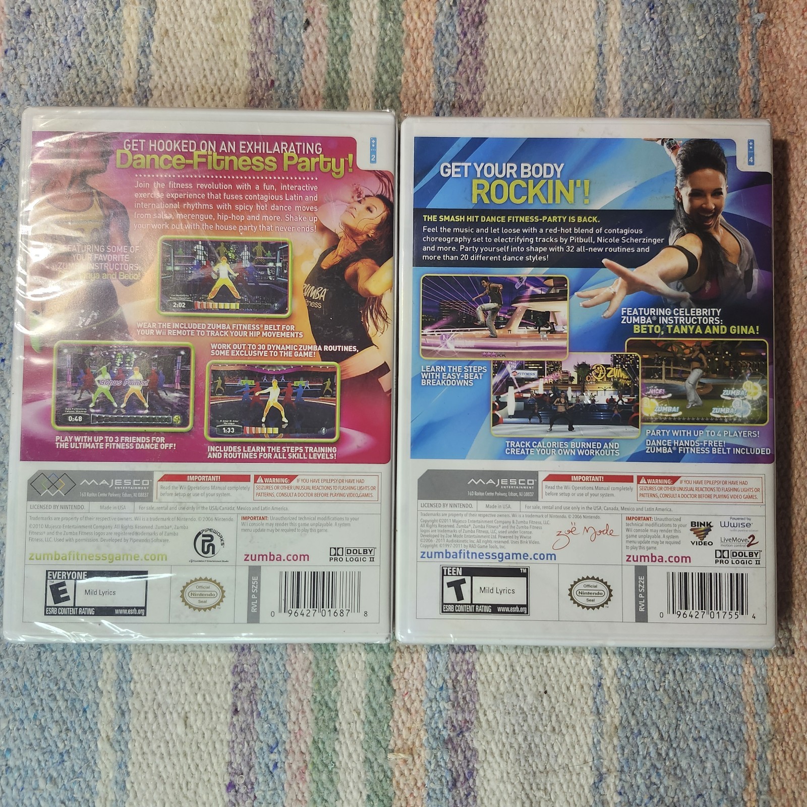 Wii Zumba Fitness and Zumba Fitness 2 NEW Sealed
