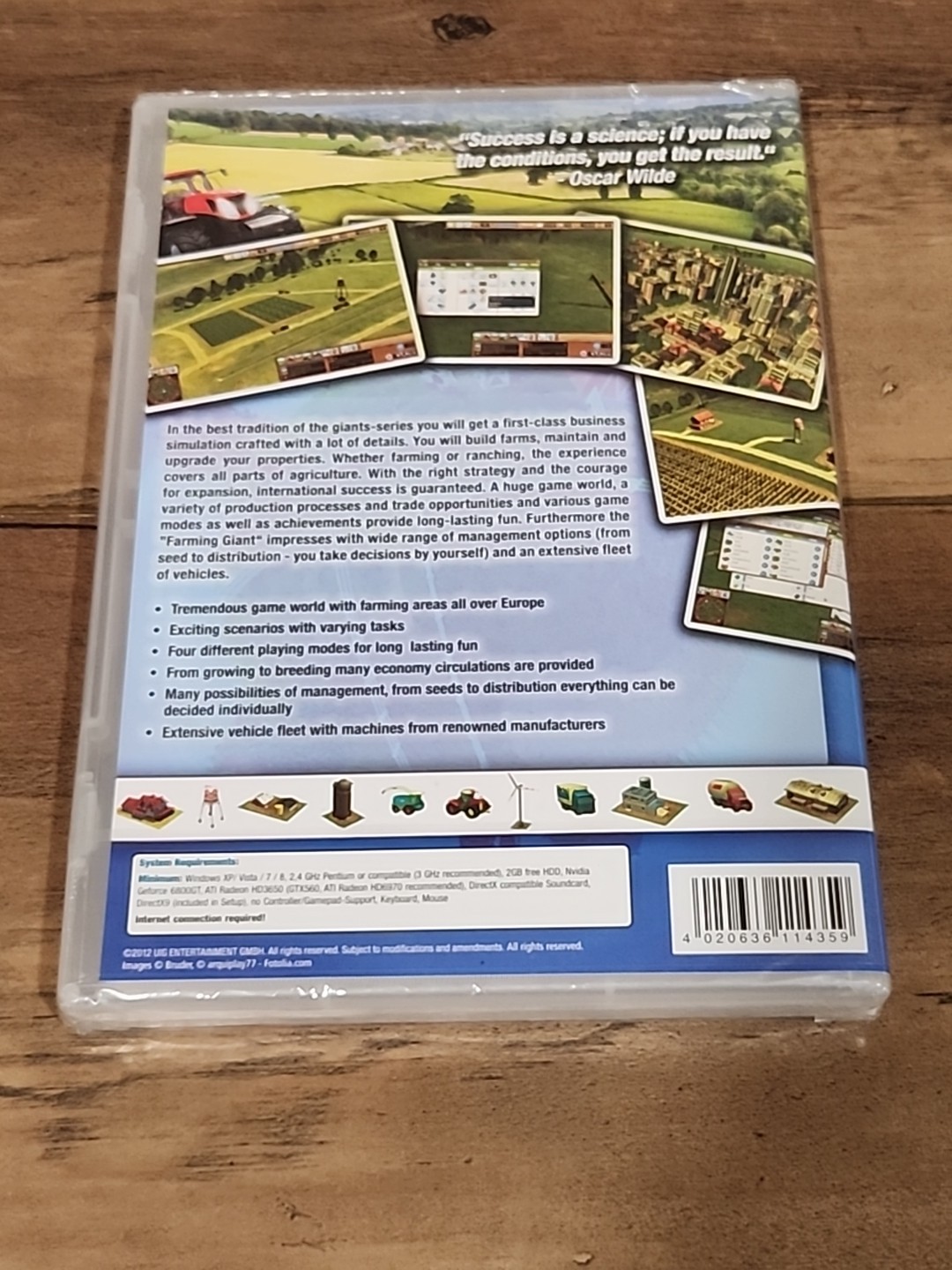 PC CD-ROM Farming Giant Actalogic UIG Pegi 3 Windows XP/Vista/7/8 2012