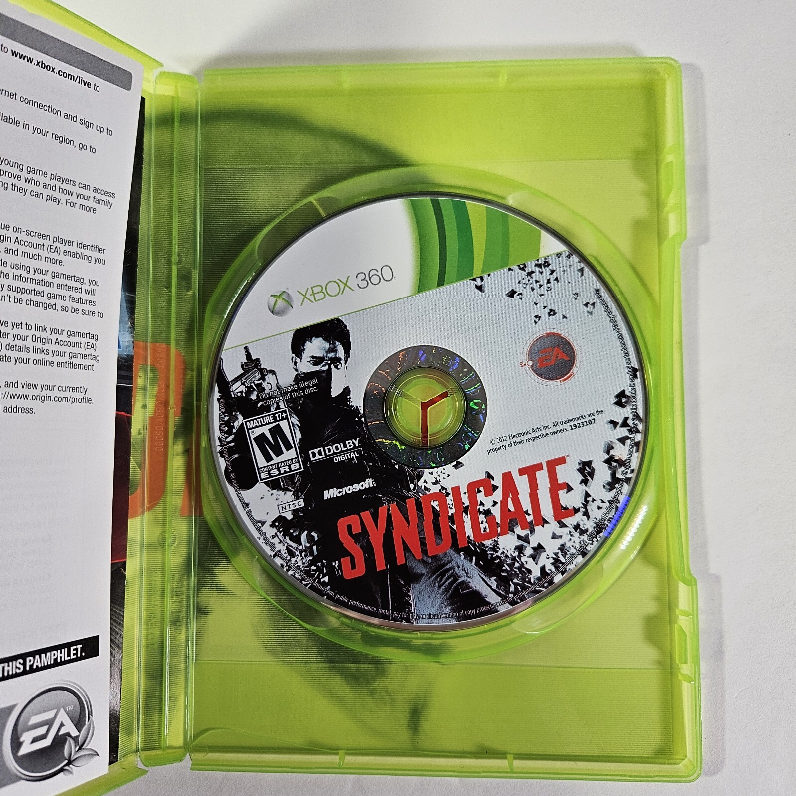 Syndicate (Microsoft Xbox 360, 2012) CIB Complete W/ Inserts