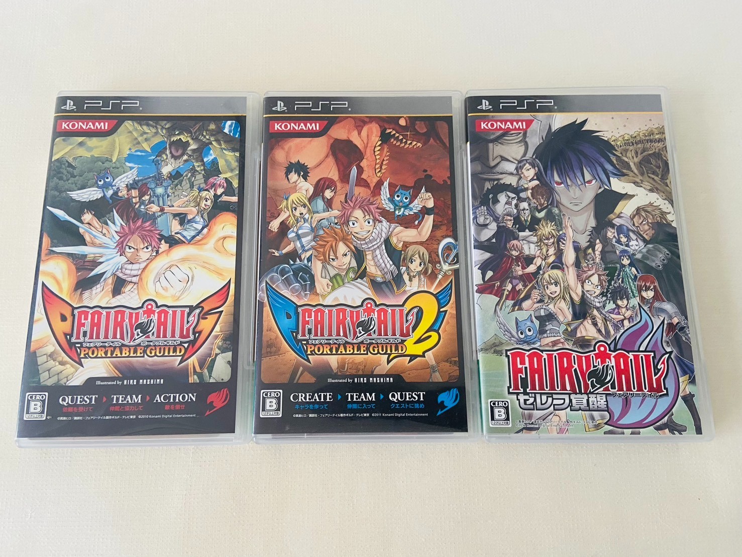 Sony Playstation Portable PSP Fairy Tail Portable Guild 1 2 Zelef Kakusei Japan