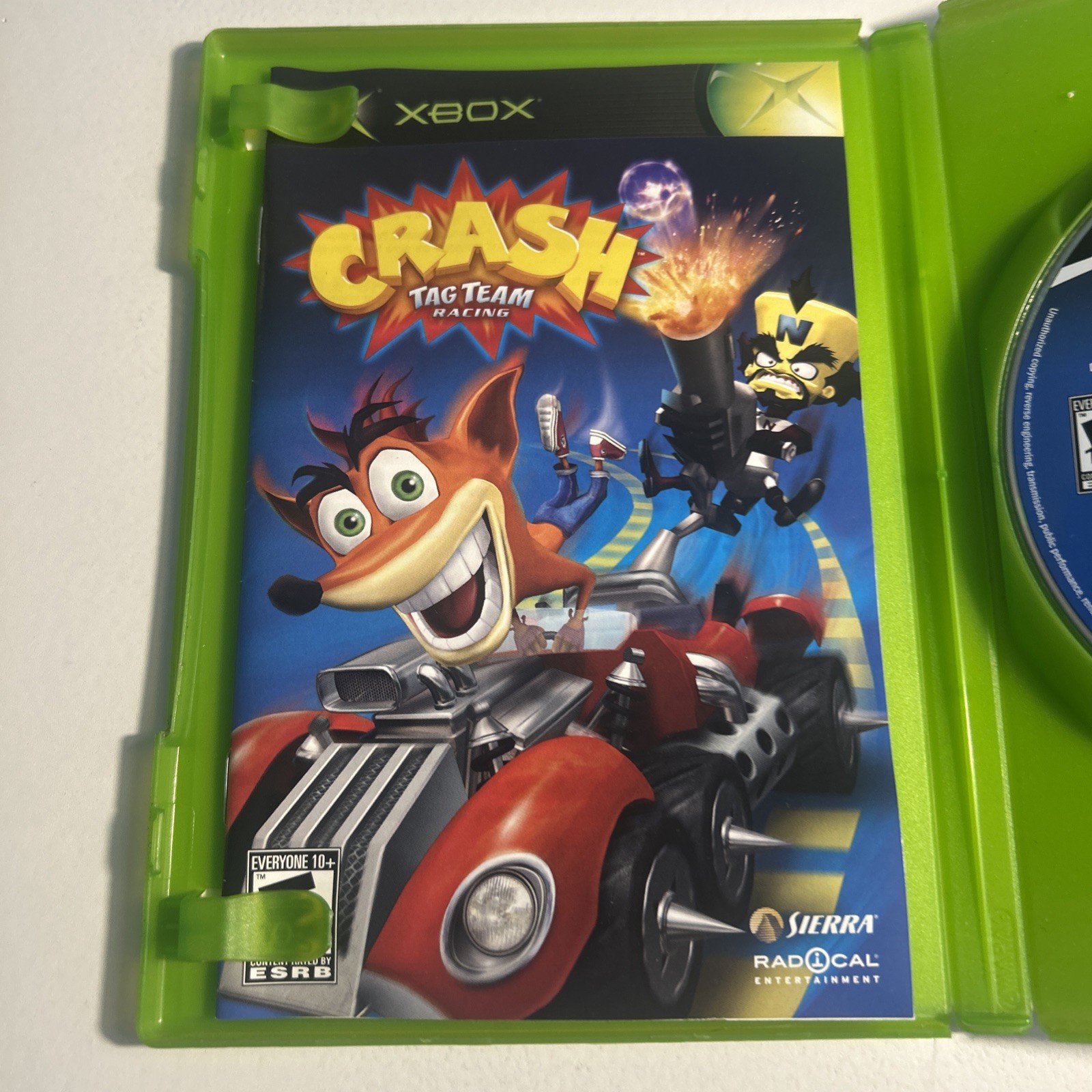 Crash: Tag Team Racing (Microsoft Xbox, 2005) Complete, CIB, and Tested.