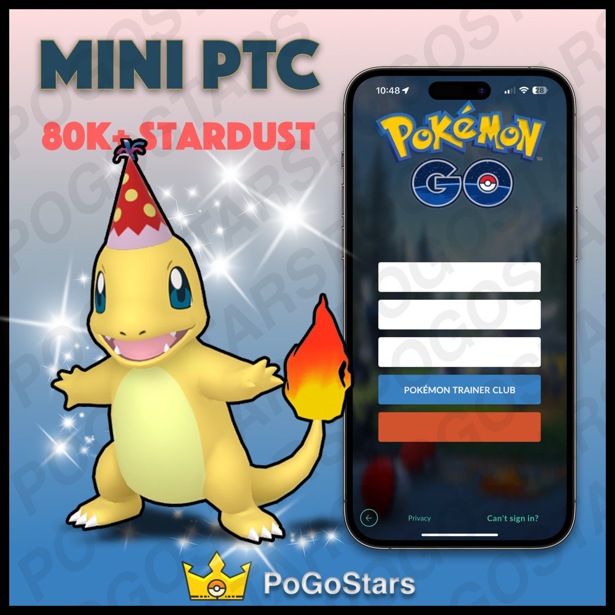 Pokémon PTC Go – Shiny Charmander Red Party Hat – 80K Stardust✨Description✨