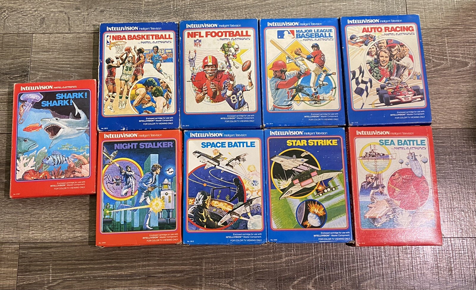 9 Intellivision Games Complete W Box, Manual & Control Covers Getting HTF Rare