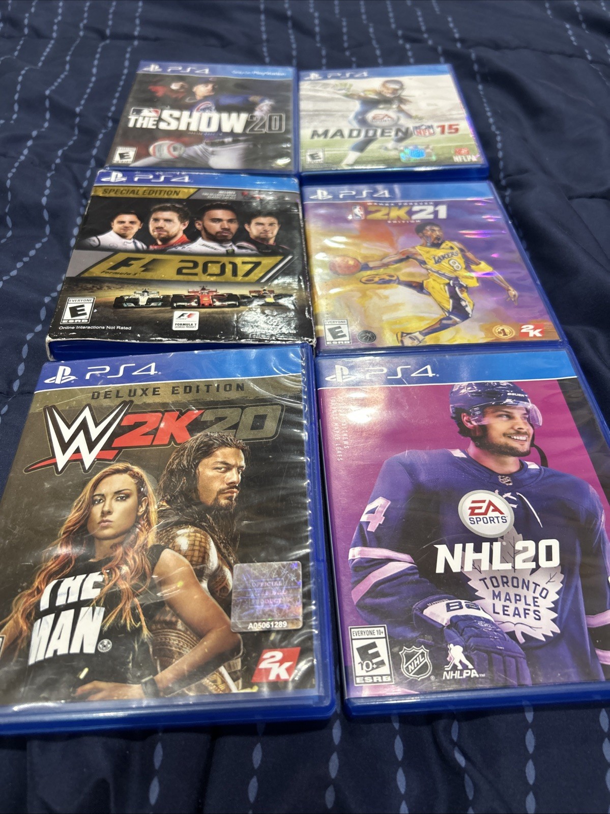 Sony Ps4 Lot Of 6 Sport Games Used Item F1, MLB,w2k20, Nhl20,MBA 2k21
