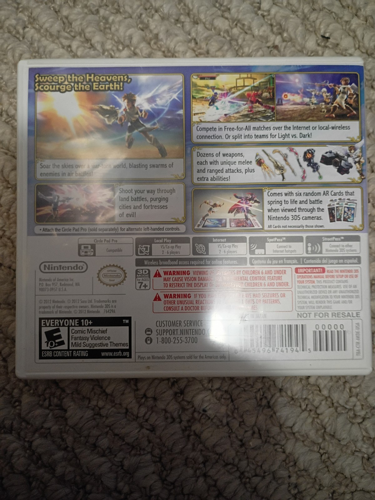 Kid Icarus: Uprising 3DS – Authentic. No Manual. Great condition