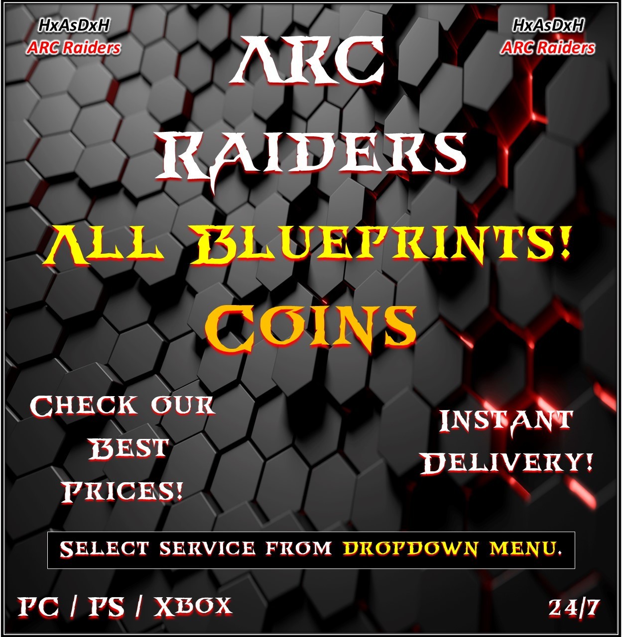✨ARC Raiders✨All Blueprints✨Coins✨Tempest✨Bobcat✨Vulcano✨Wolfpack✨24/7✨