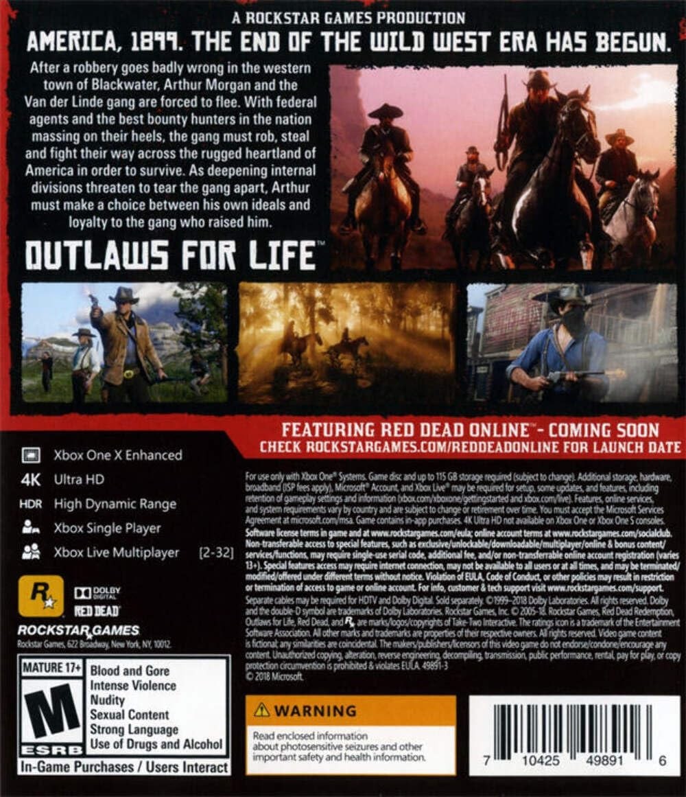 Red Dead Redemption 2 (LRG) – Xbox One – Brand New