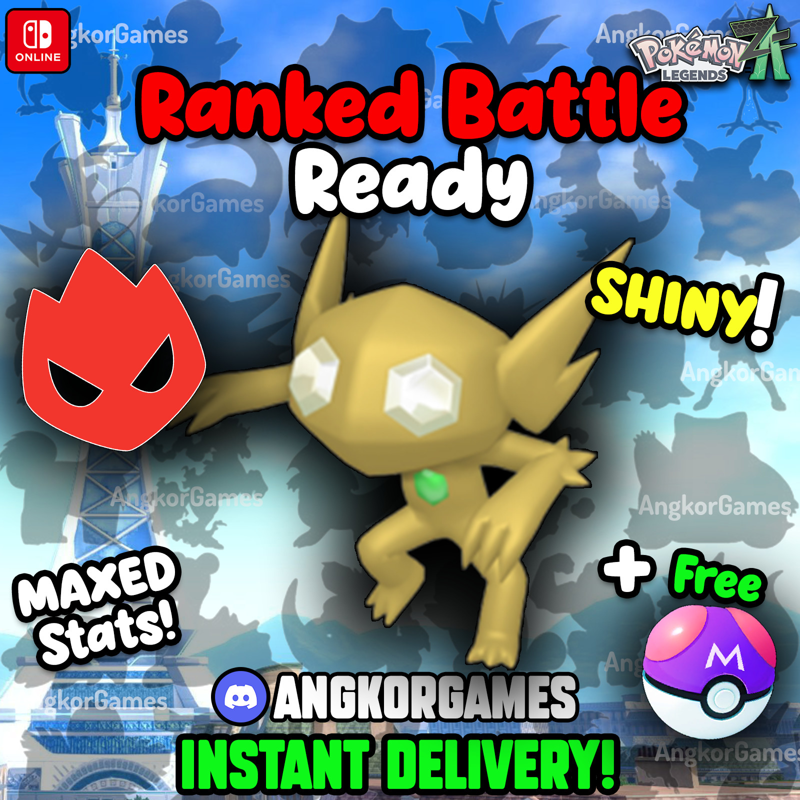 ✨ Shiny 6IV Sableye ✨ Alpha ✨ MAXED STATS ✨ Pokemon Legends ZA