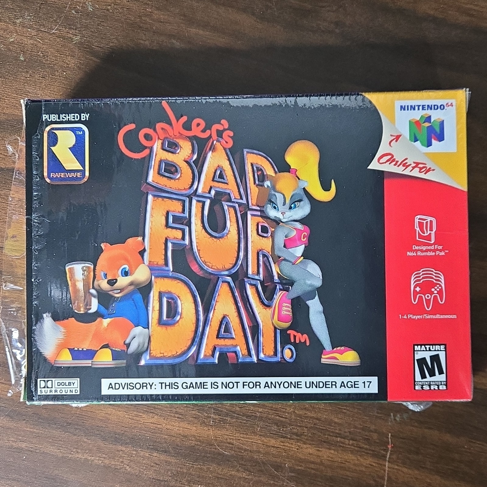 Conker’s Bad Fur Day (Nintendo 64 N64) w/ Box & Manual Action-Adventure M 2001