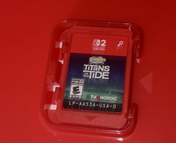 Switch 2 Spongebob Squarepants Titans of the Tide Game-Key Card CIB Tested/Works