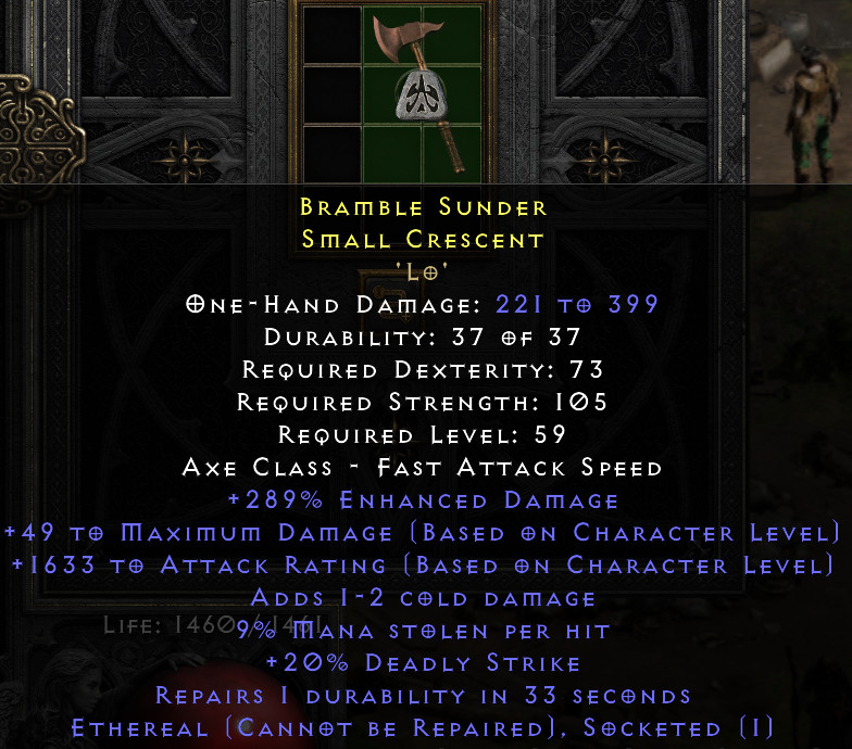 Erep Fools Small Crescent (PVP Weapon) – Diablo 2 Resurrected (D2R)