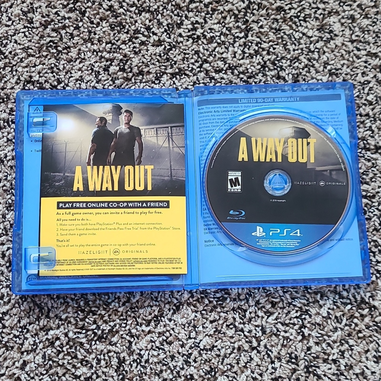 Electronic Arts A Way Out PS4 w/ Case Co-Op Online Multiplayer M NTSC-U/C 2018
