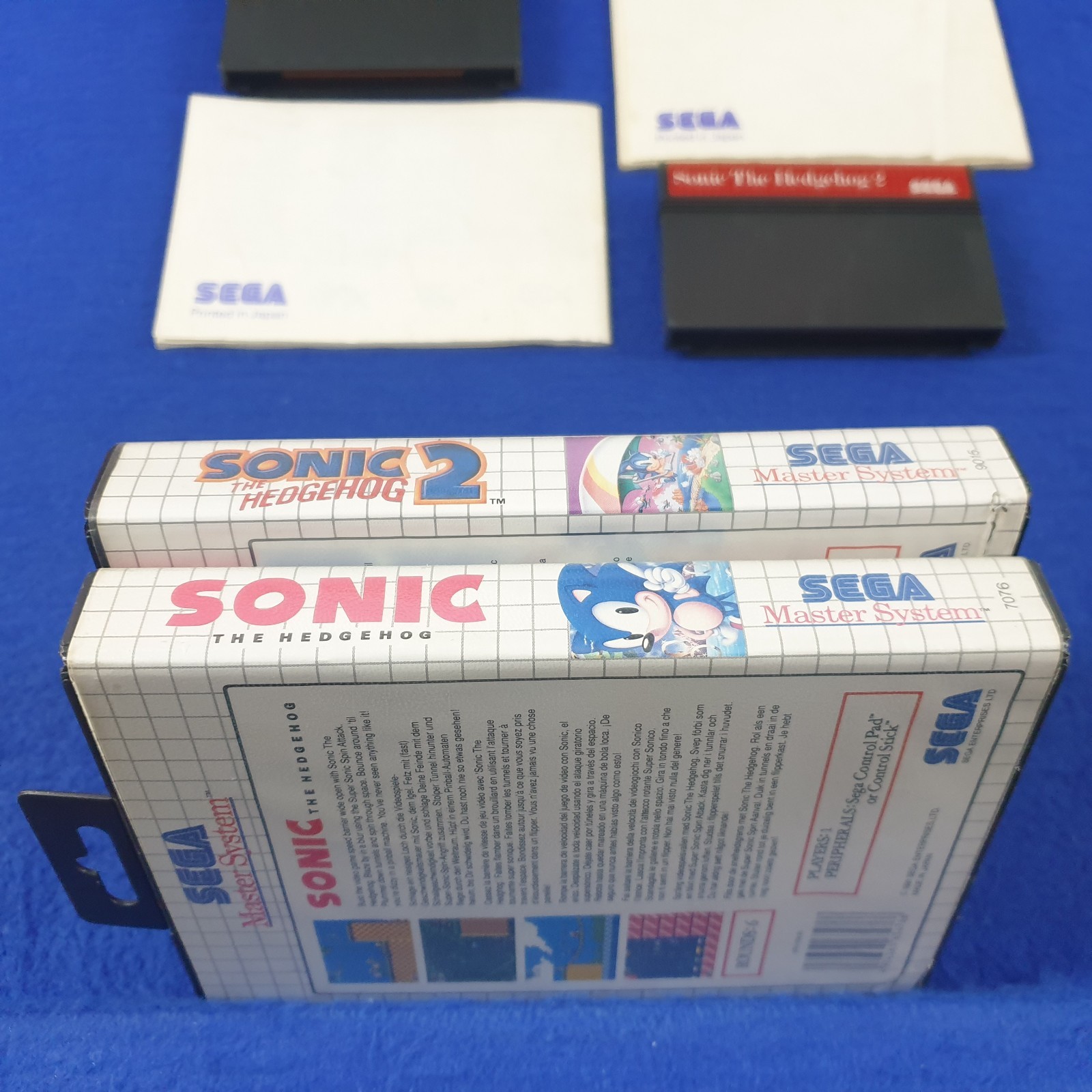 Master System SONIC THE HEDGEHOG x2 Games 1 + 2 Boxed&Complete PAL (Works in US)