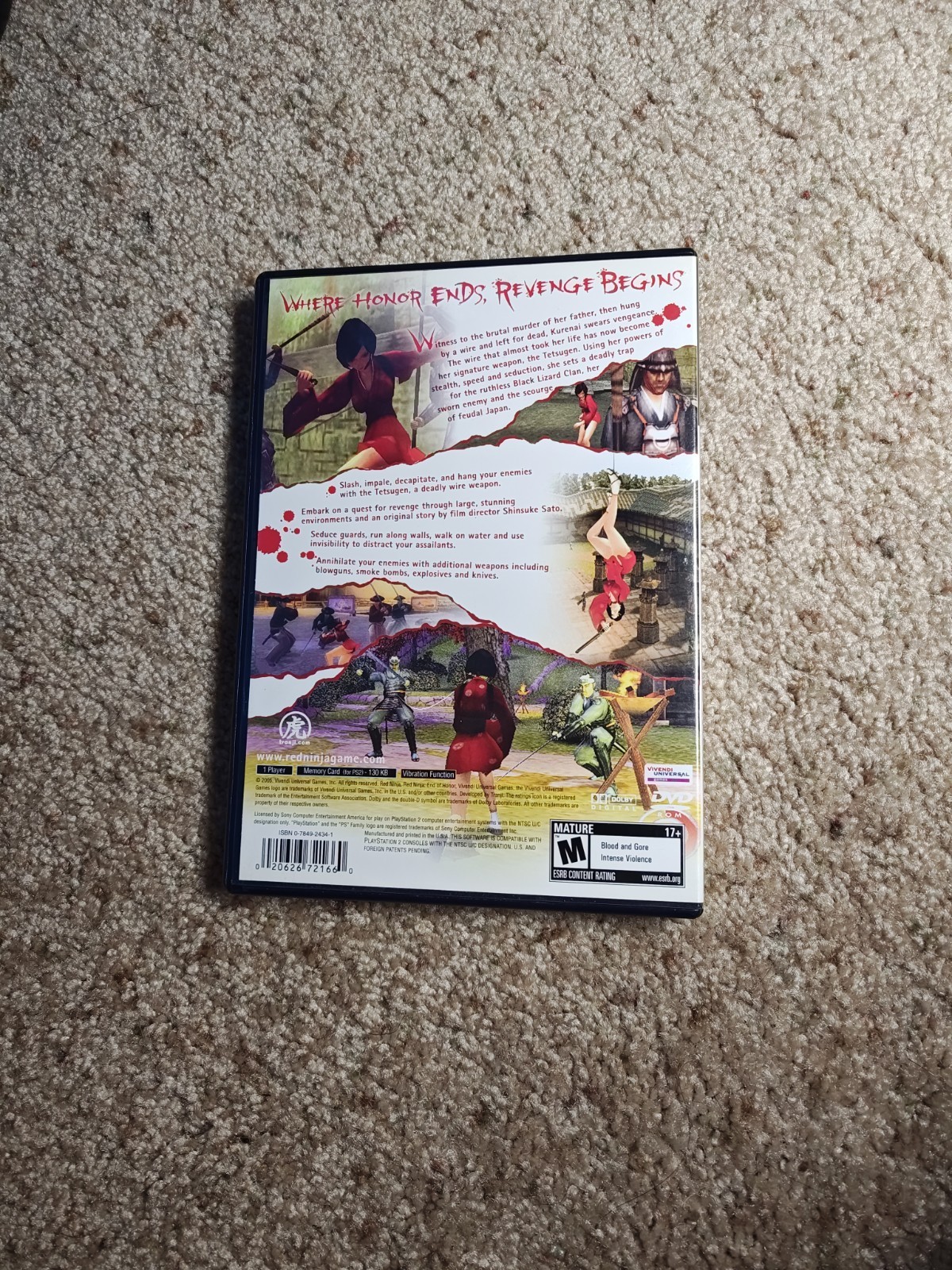 Red Ninja: End of Honor (Sony PlayStation 2, 2005) Complete PS2