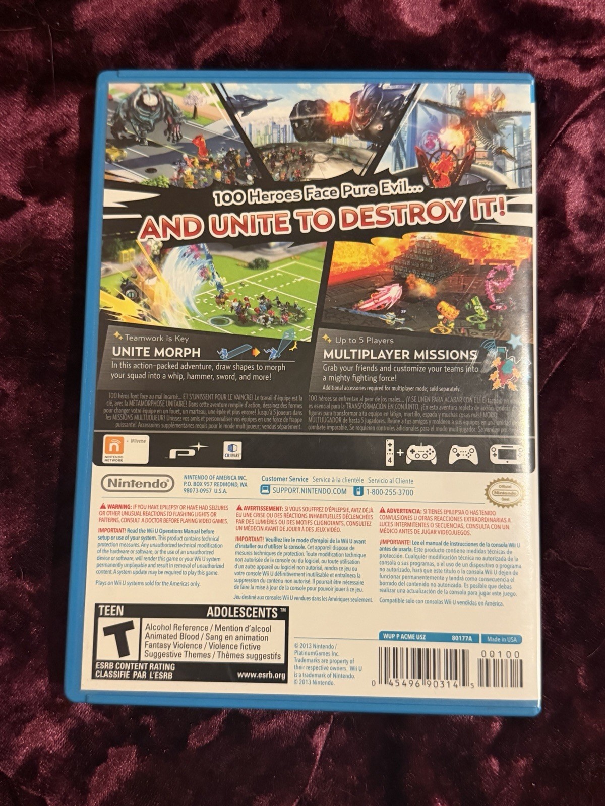 The Wonderful 101 (Nintendo Wii U, 2013) Complete CIB Tested