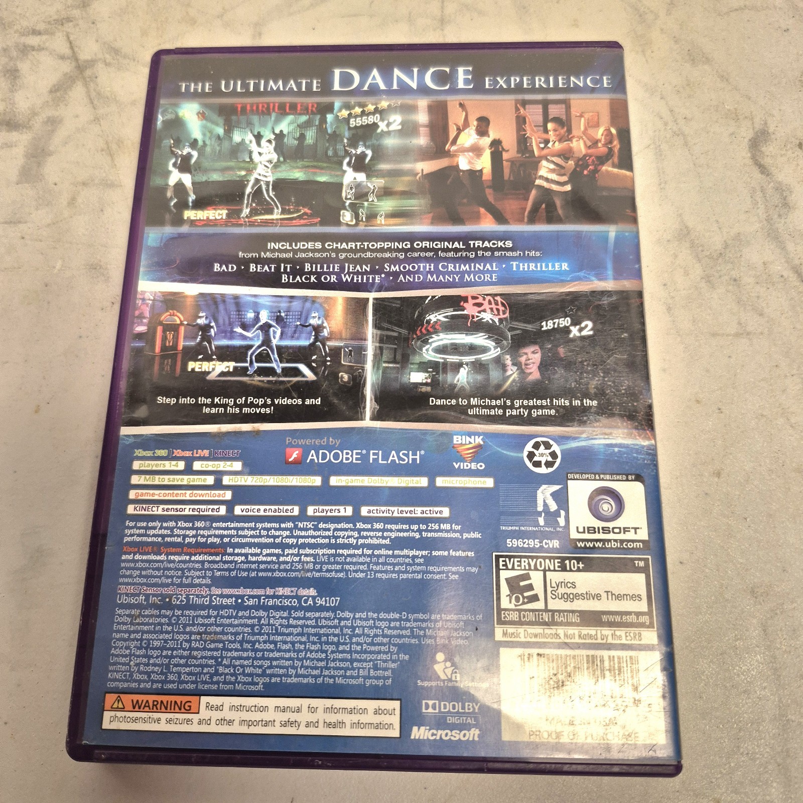 Michael Jackson: The Experience (Microsoft Xbox 360 Kinect ) Complete Video Game