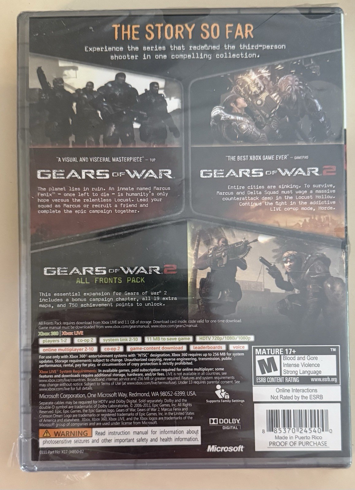 Gears of War Triple Pack (Microsoft Xbox 360, 2011)*Brand New* *Factory Sealed*