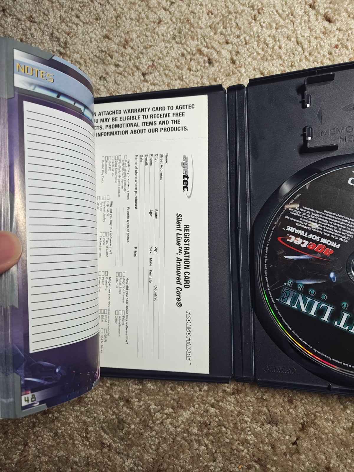Armored Core: Silent Line (Sony PlayStation 2, 2003) Complete W Registration PS2
