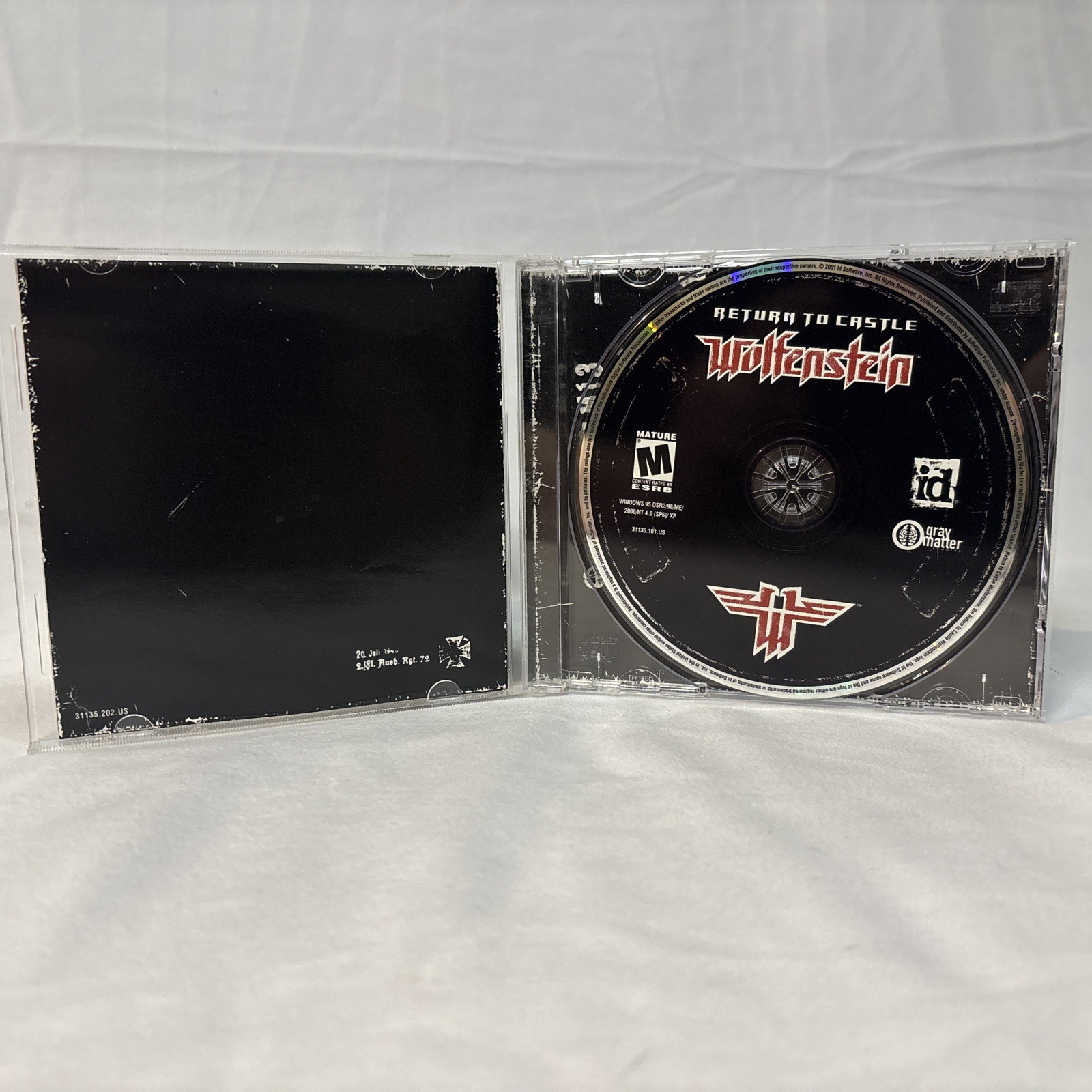 Return to Castle Wolfenstein (PC) id Software CD-ROM w/ Key