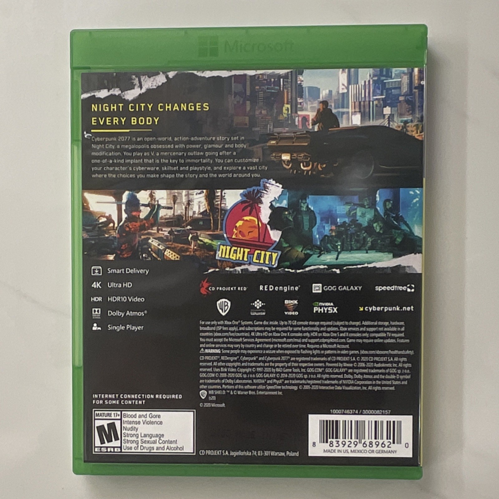 Cyberpunk 2077 (Xbox One, 2020) CD Projekt RED w/ World Compendium, Map, Extras
