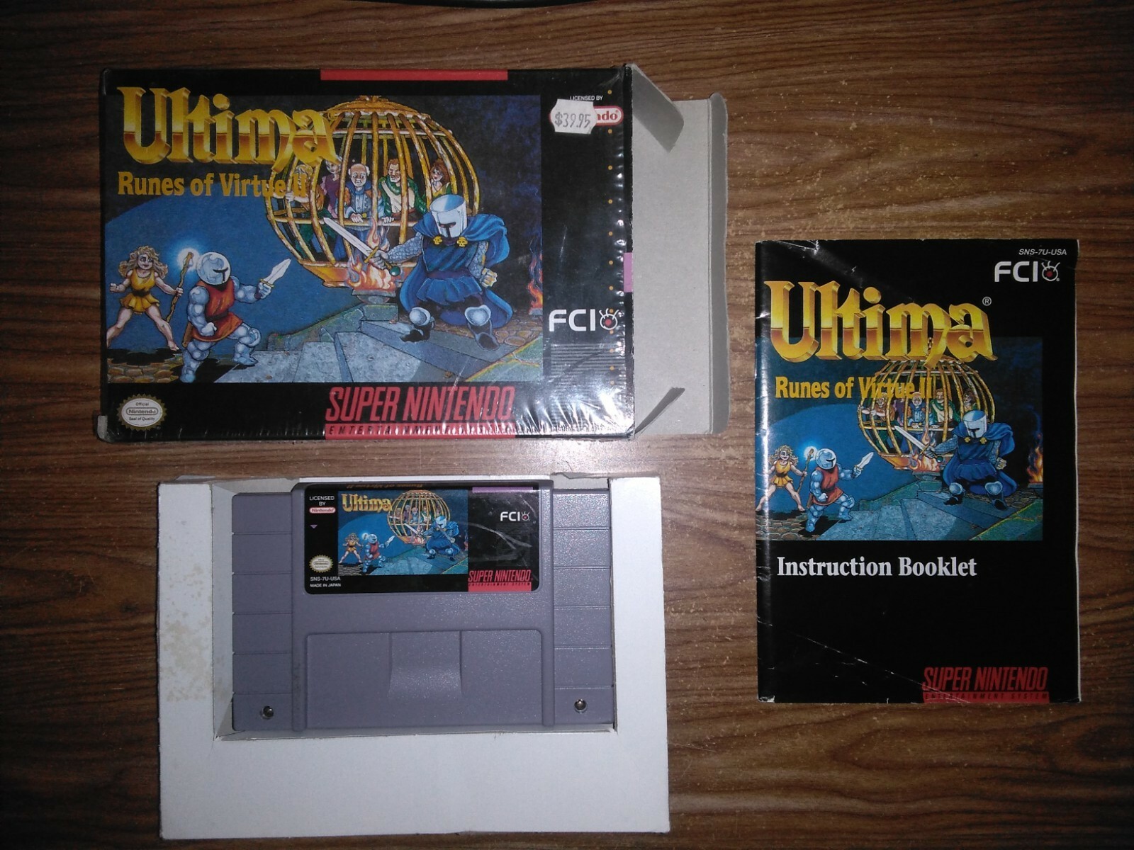 SNES Ultima Runes of Virtue 2 *****AUTHENTIC***** Complete in box – CIB