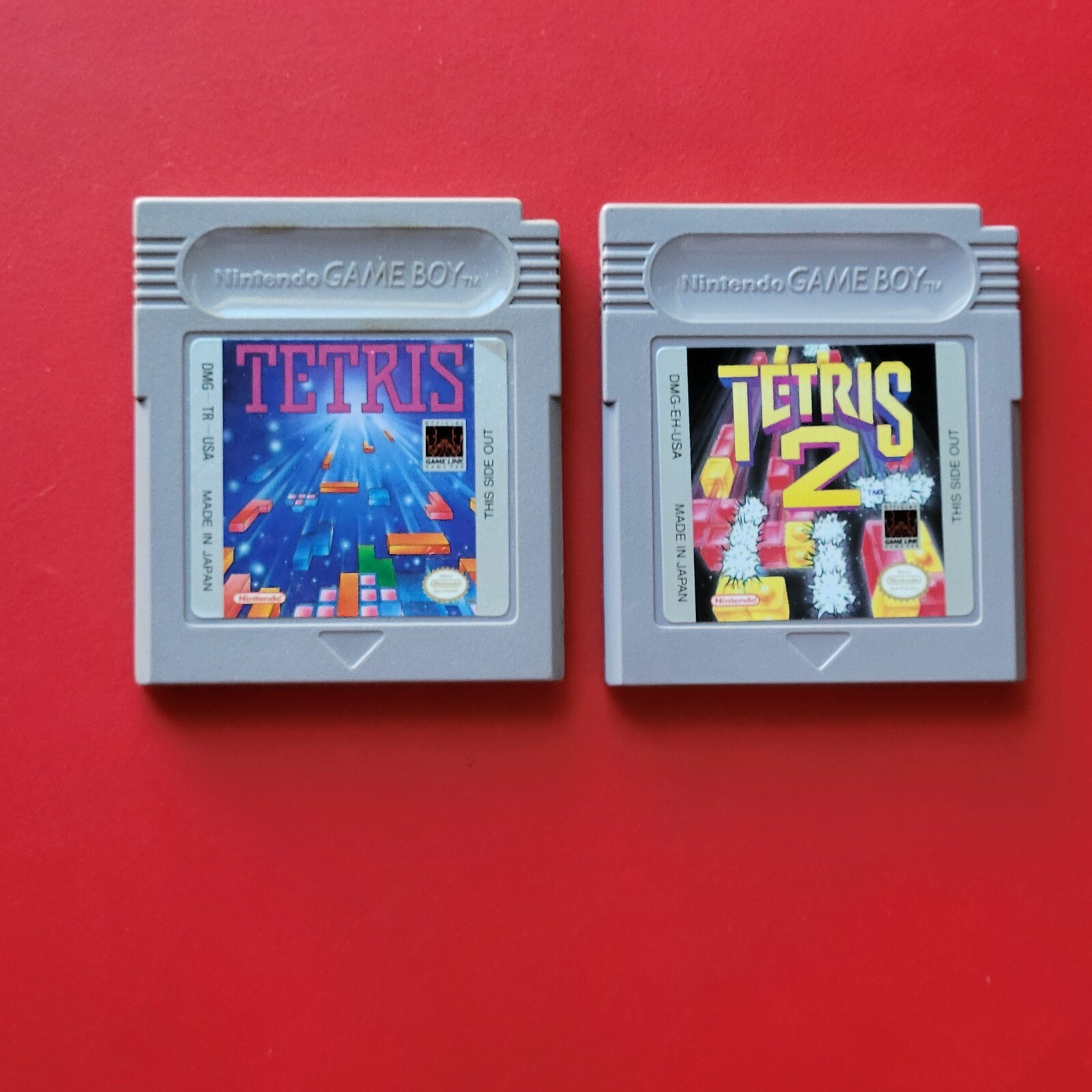 Game Boy Tetris 1 2 Nintendo GB Original Strategy Puzzle Games Cleaned Tested