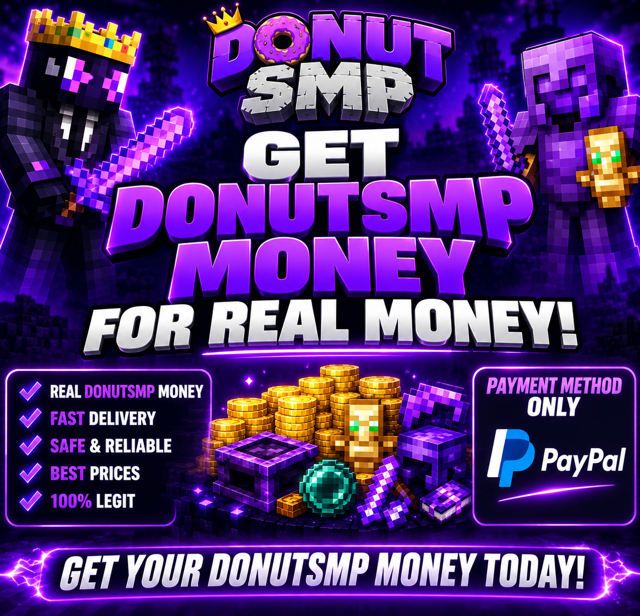 🔵Donut SMP Money | 3€/100M | Super Fast Delivery/Cheapest🔵