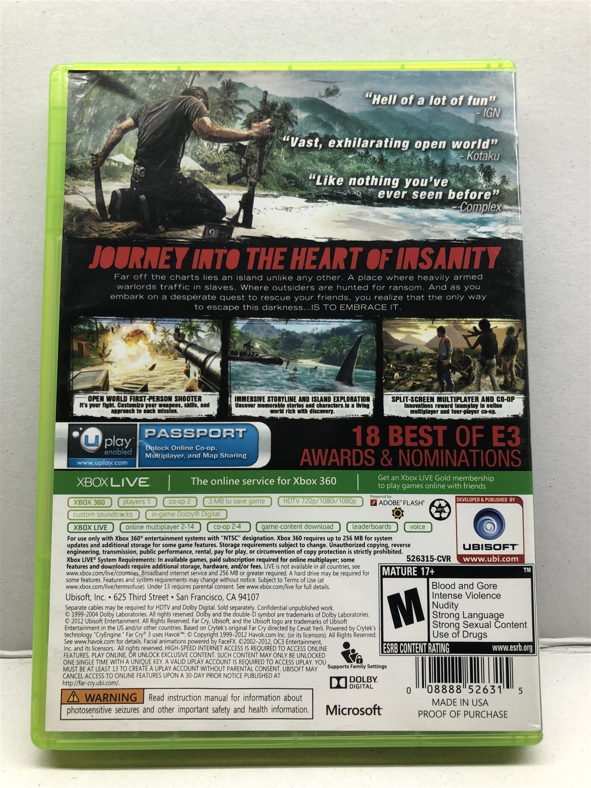 Far Cry 3 (Microsoft Xbox 360, 2012) Complete Tested Working – Free Ship
