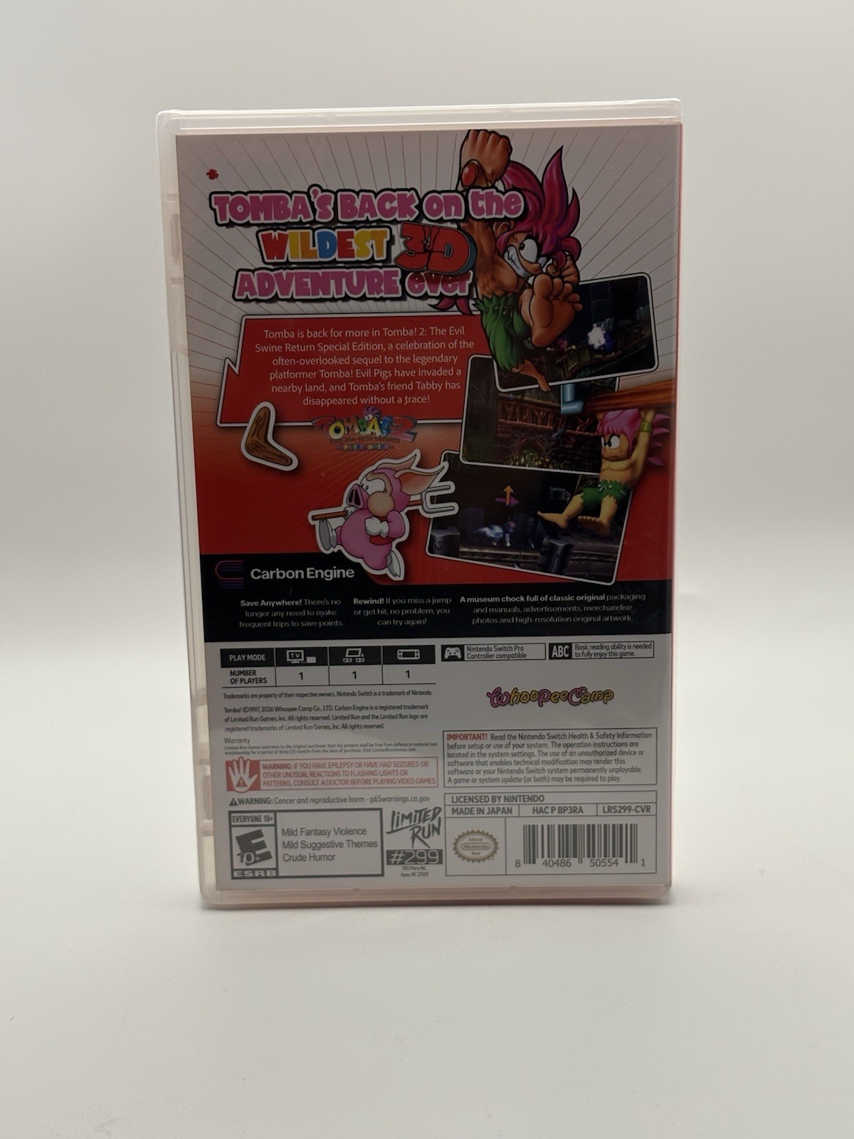 Tomba! 2 The Evil Swine Return Special Edition Nintendo Switch NEW Sealed LRG