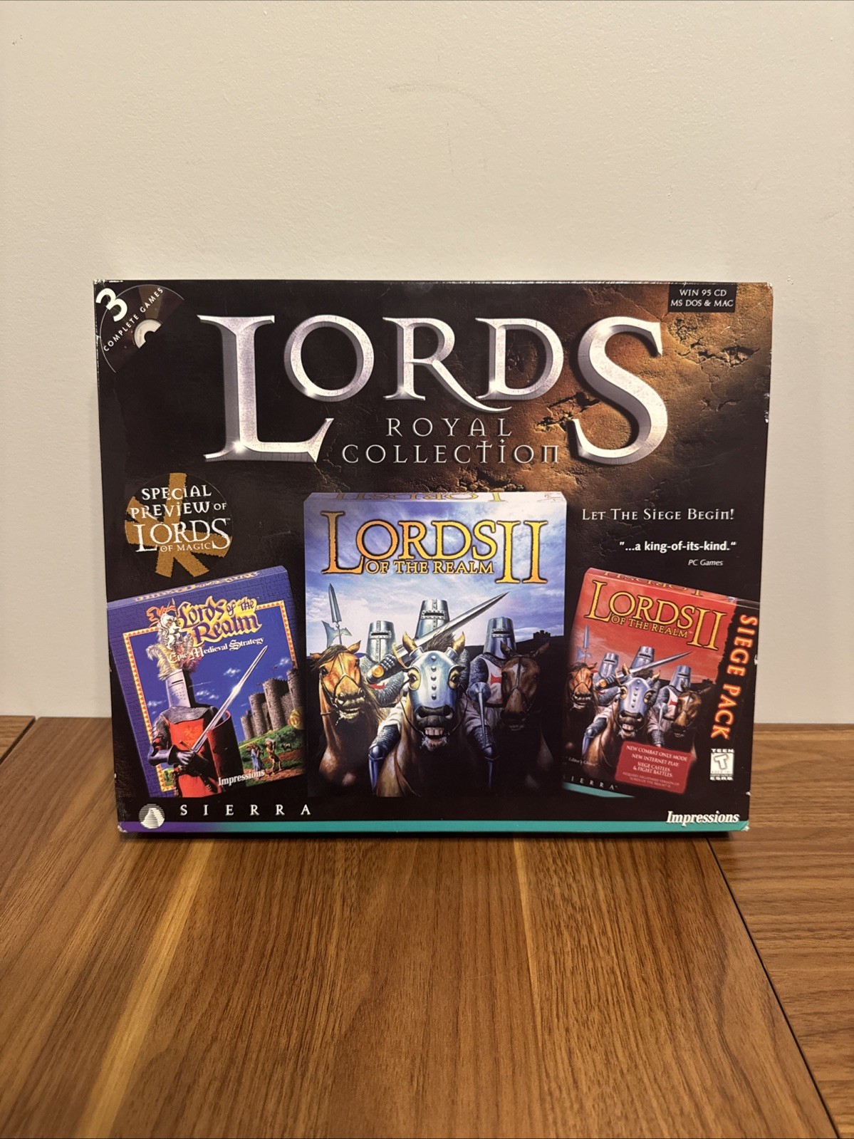 Lords of The Realm Royal Collection Sierra PC 1997 Big Box Vintage Sealed