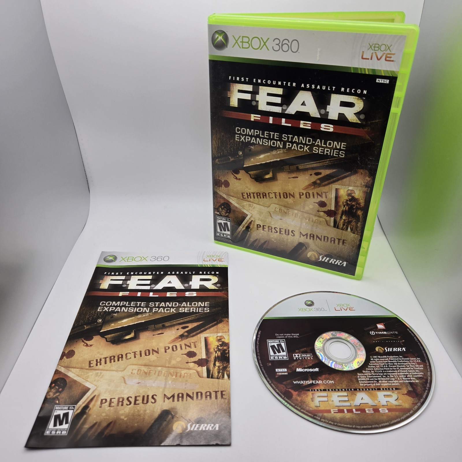 F.E.A.R. Files (Microsoft Xbox 360, 2007) TESTED CIB