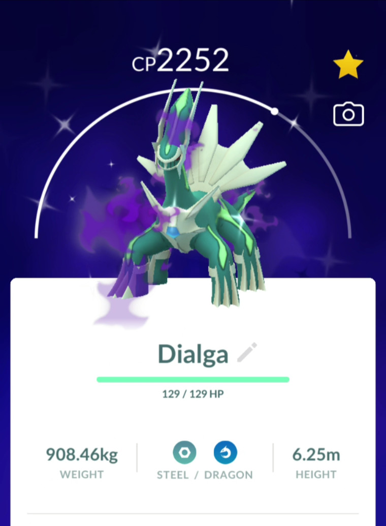 Pokémon Go – Shiny Shadow Dialga – PTC 80K Stardust