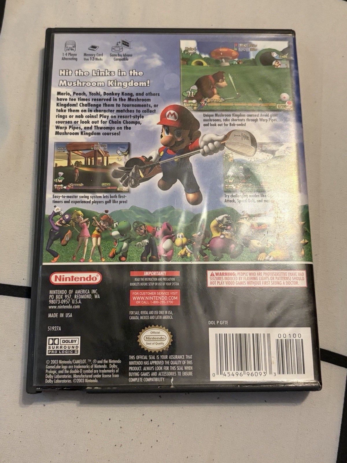 Mario Golf: Toadstool Tour (Nintendo GameCube, 2003) Untested. See Photos