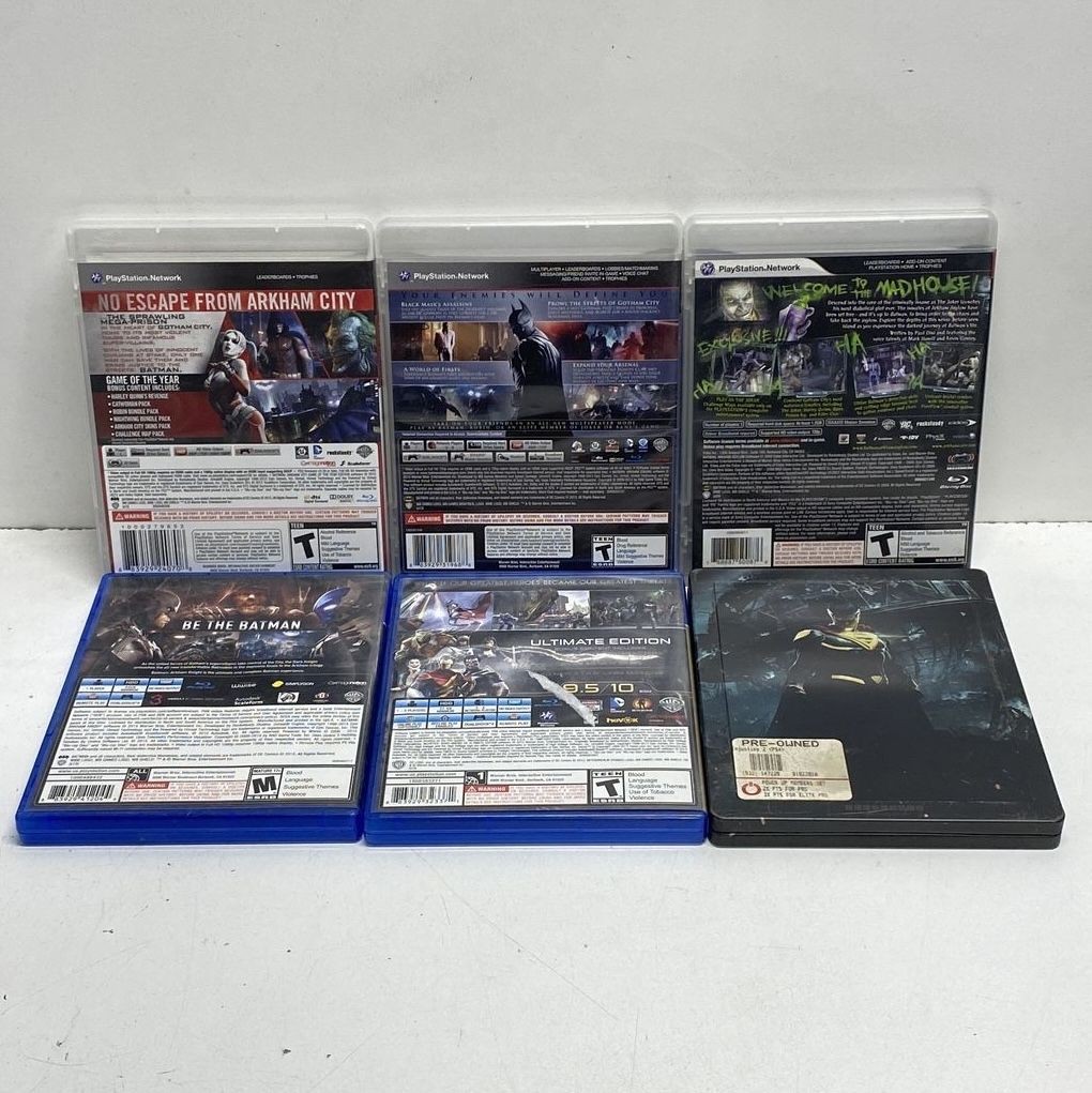 Batman Arkham Asylum City Origins Knight Injustice 6 PS3 PS4 Game Lot